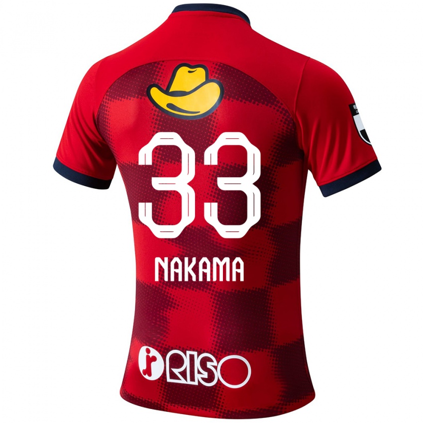 Uomo Maglia Hayato Nakama #33 Rosso Blu Bianco Kit Gara Home 2024/25 Maglietta