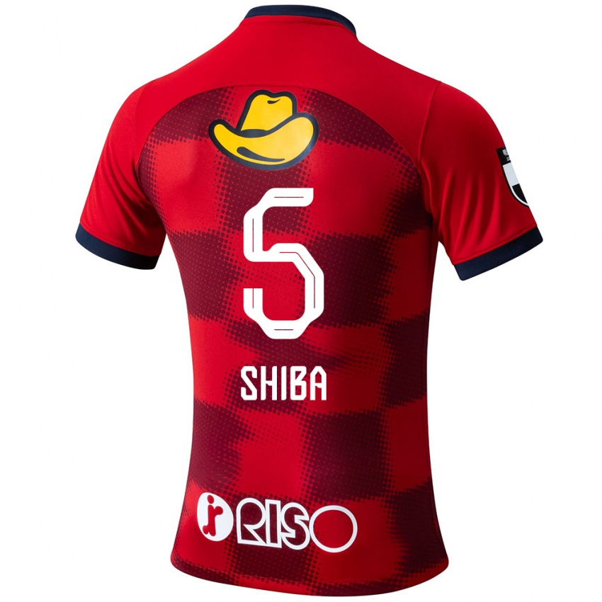 Uomo Maglia Rikuto Shiba #5 Rosso Blu Bianco Kit Gara Home 2024/25 Maglietta