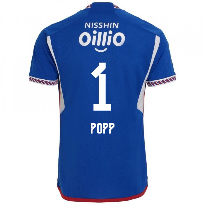 Uomo Maglia William Popp #1 Blu Bianco Rosso Kit Gara Home 2024/25 Maglietta