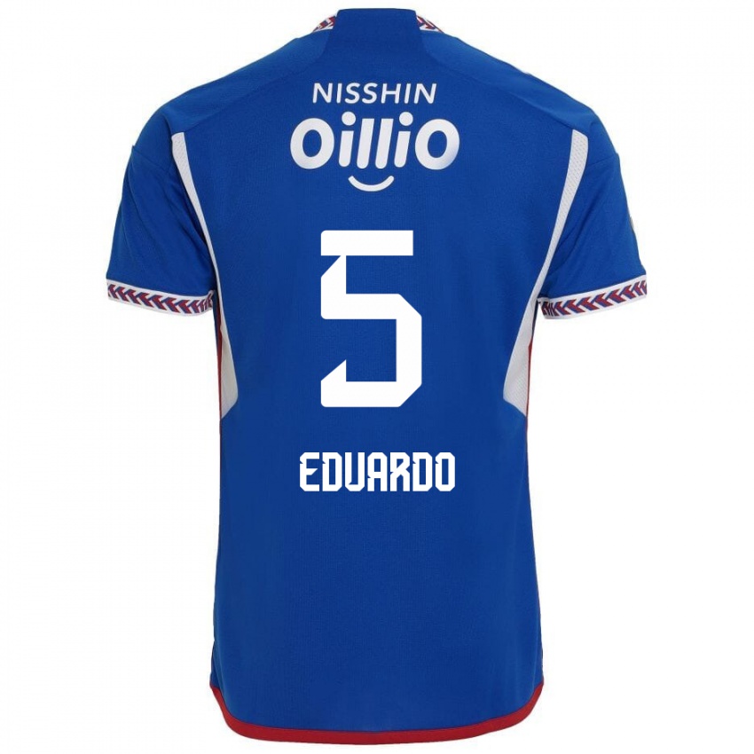 Uomo Maglia Eduardo #5 Blu Bianco Rosso Kit Gara Home 2024/25 Maglietta