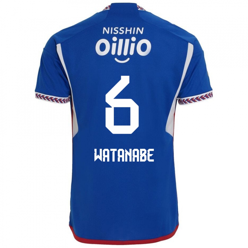 Uomo Maglia Kota Watanabe #6 Blu Bianco Rosso Kit Gara Home 2024/25 Maglietta