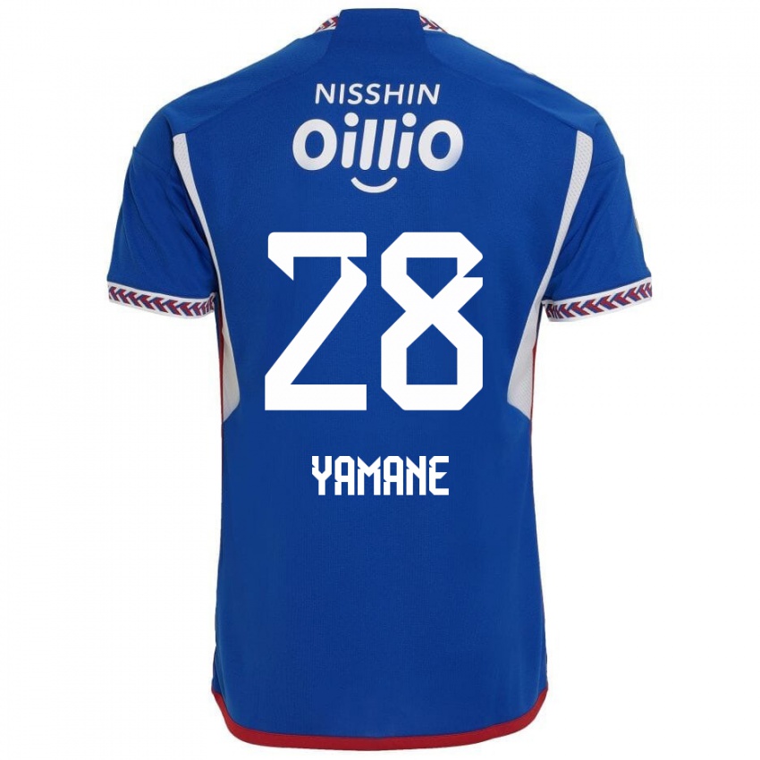 Uomo Maglia Riku Yamane #28 Blu Bianco Rosso Kit Gara Home 2024/25 Maglietta