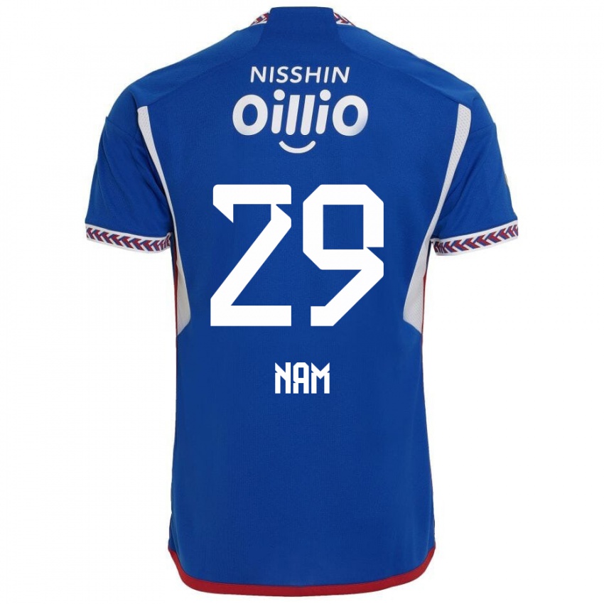 Uomo Maglia Tae-Hee Nam #29 Blu Bianco Rosso Kit Gara Home 2024/25 Maglietta