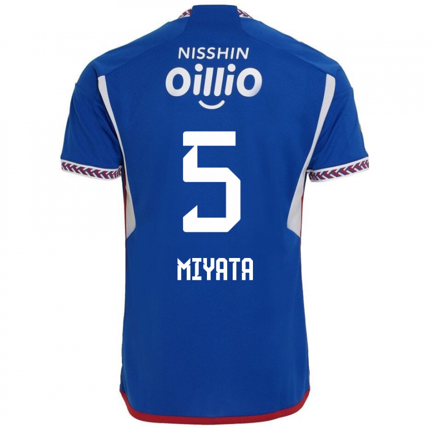 Uomo Maglia Haru Miyata #5 Blu Bianco Rosso Kit Gara Home 2024/25 Maglietta