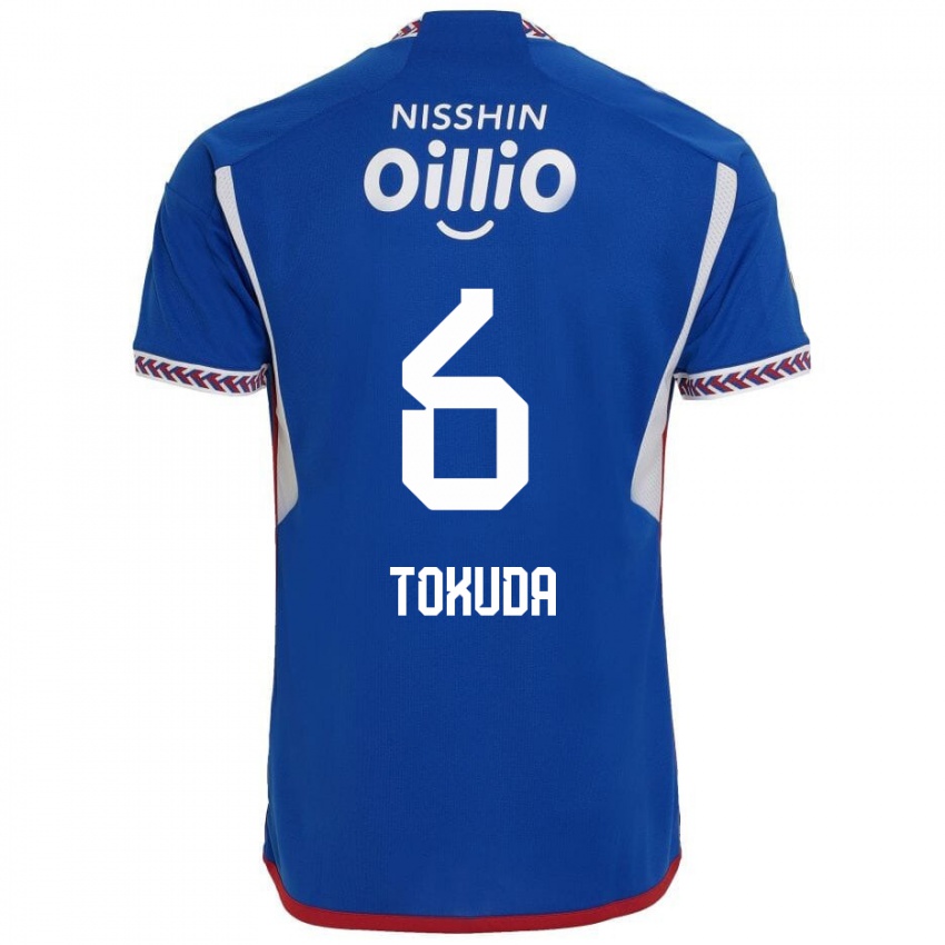 Uomo Maglia Yuma Tokuda #6 Blu Bianco Rosso Kit Gara Home 2024/25 Maglietta