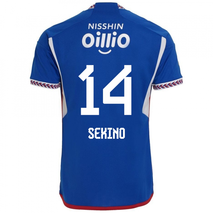 Uomo Maglia Aiki Sekino #14 Blu Bianco Rosso Kit Gara Home 2024/25 Maglietta