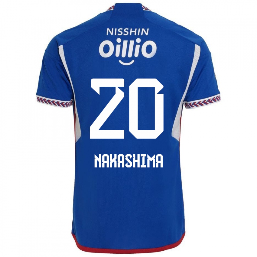 Uomo Maglia Rikuto Nakashima #20 Blu Bianco Rosso Kit Gara Home 2024/25 Maglietta