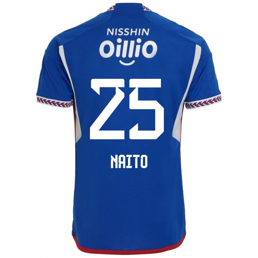 Uomo Maglia Kiyomu Naito #25 Blu Bianco Rosso Kit Gara Home 2024/25 Maglietta