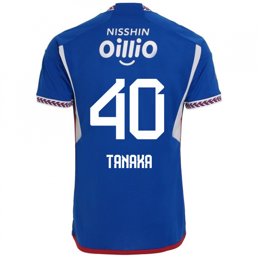 Uomo Maglia Hiei Tanaka #40 Blu Bianco Rosso Kit Gara Home 2024/25 Maglietta