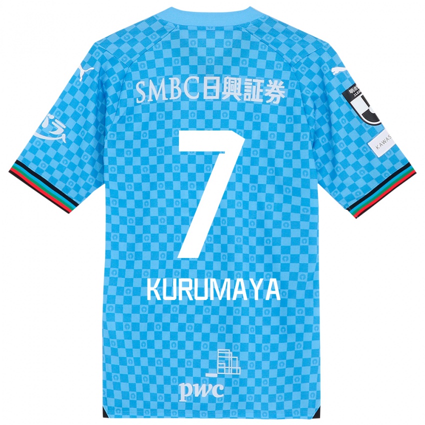 Uomo Maglia Shintaro Kurumaya #7 Azzurro Blu Kit Gara Home 2024/25 Maglietta