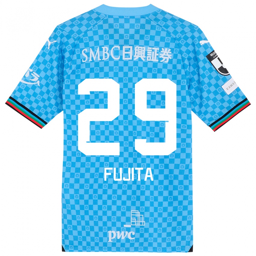 Uomo Maglia Asuto Fujita #29 Azzurro Blu Kit Gara Home 2024/25 Maglietta