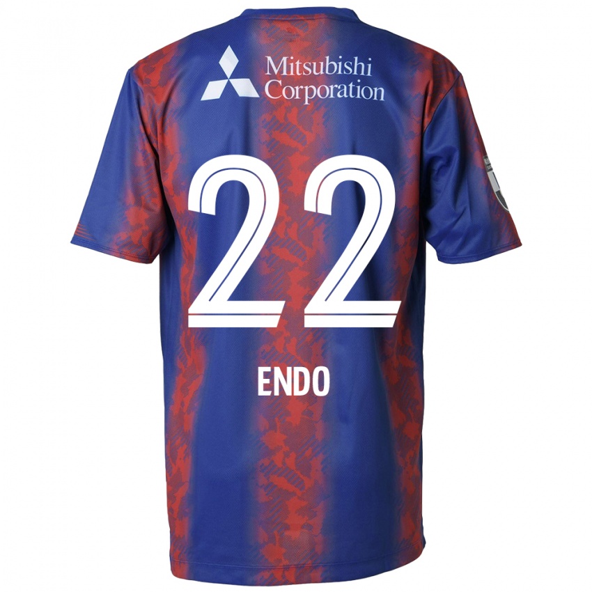 Uomo Maglia Keita Endo #22 Blu Rosso Kit Gara Home 2024/25 Maglietta