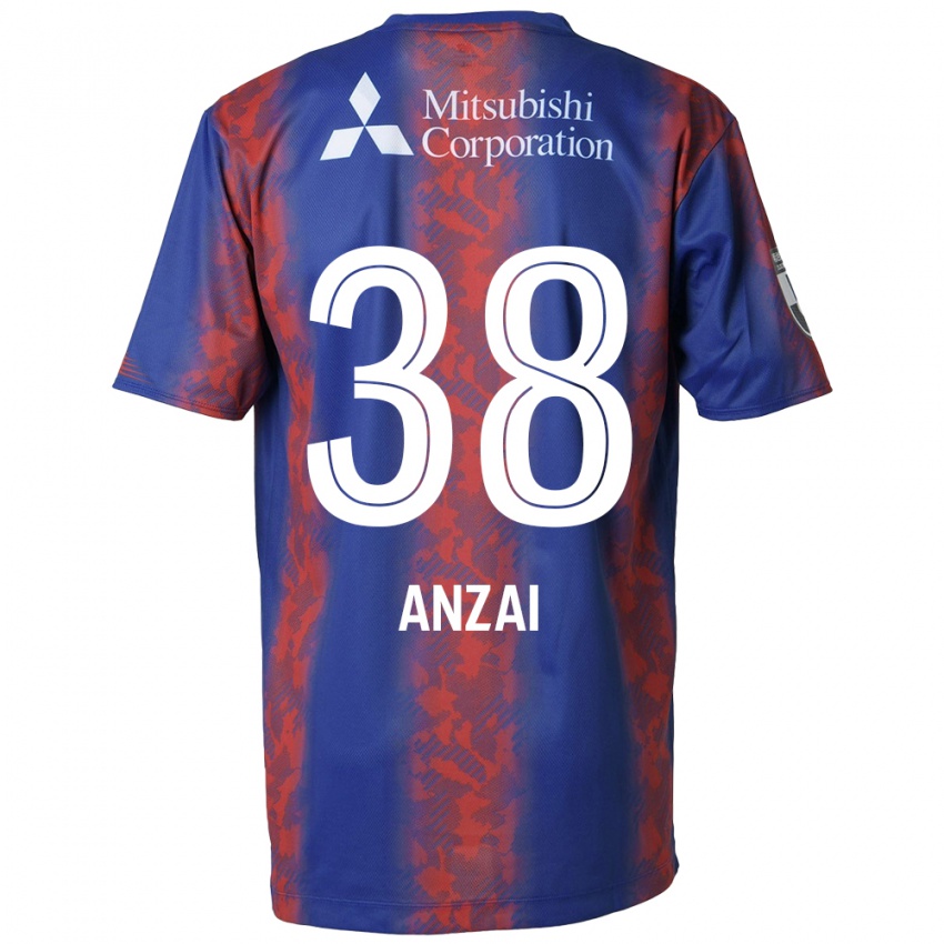 Uomo Maglia Soma Anzai #38 Blu Rosso Kit Gara Home 2024/25 Maglietta