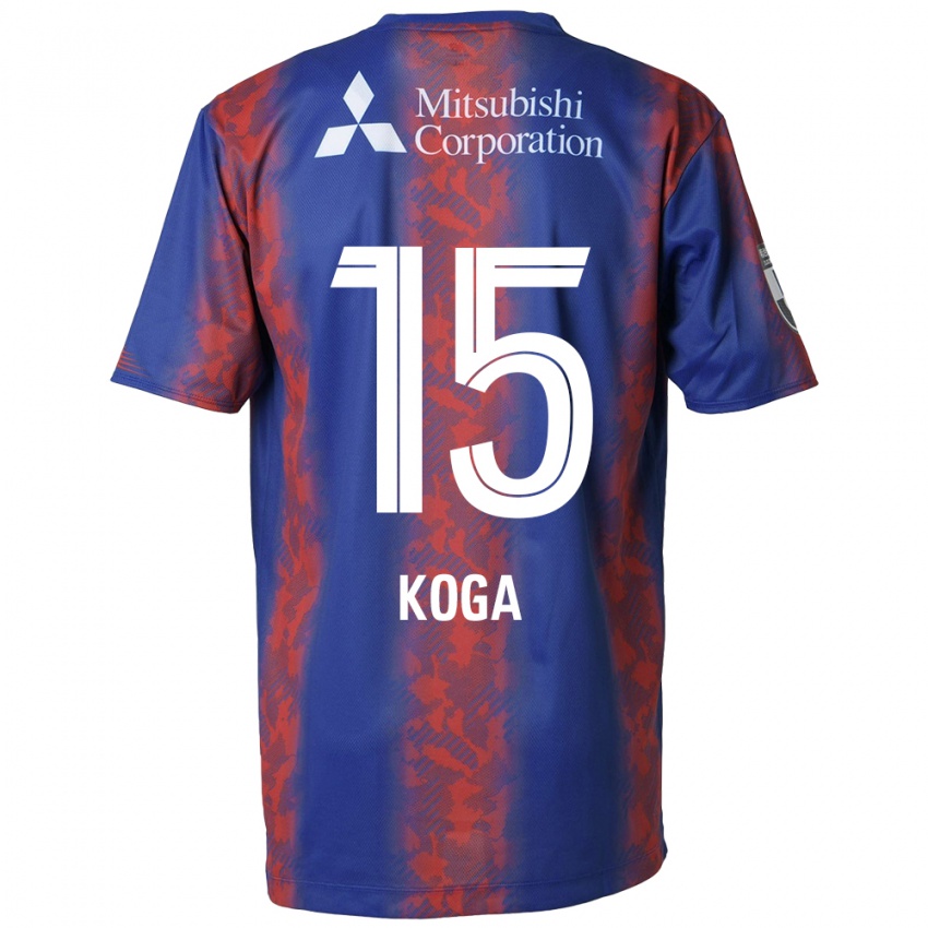 Uomo Maglia Shun Koga #15 Blu Rosso Kit Gara Home 2024/25 Maglietta