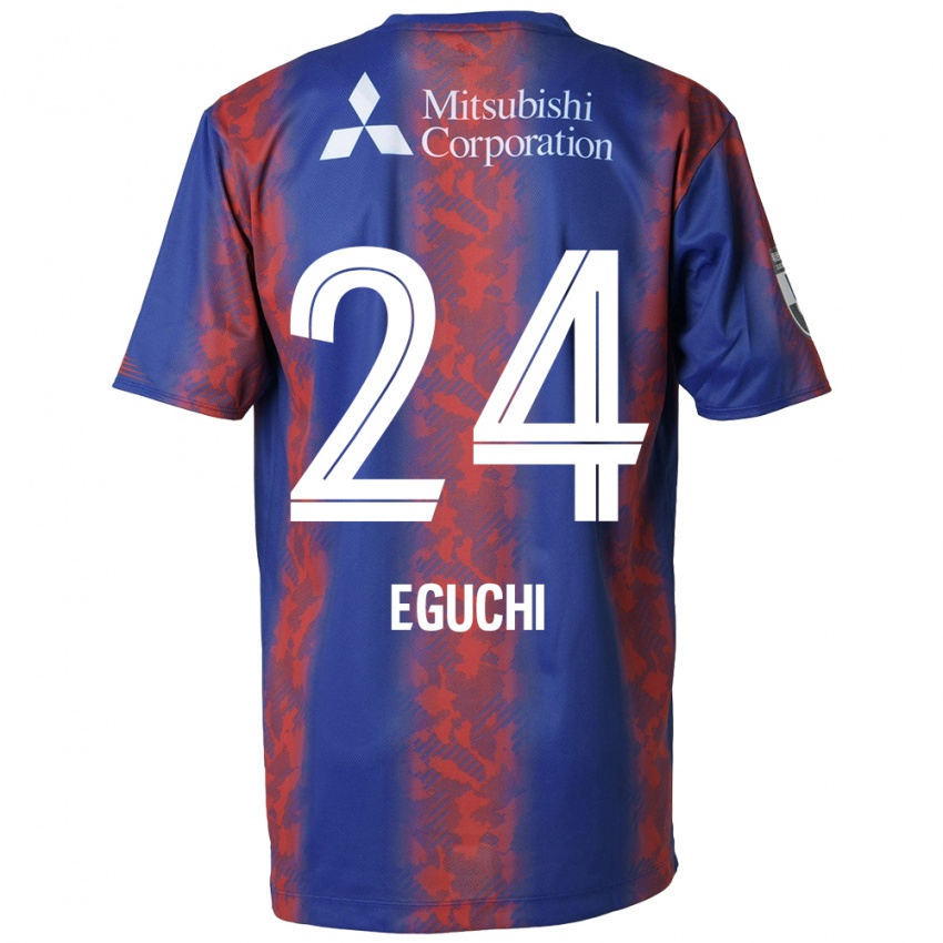 Uomo Maglia Kaito Eguchi #24 Blu Rosso Kit Gara Home 2024/25 Maglietta