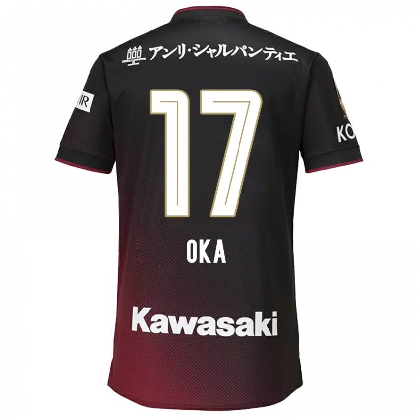 Uomo Maglia Shoei Oka #17 Nero Rosso Kit Gara Home 2024/25 Maglietta