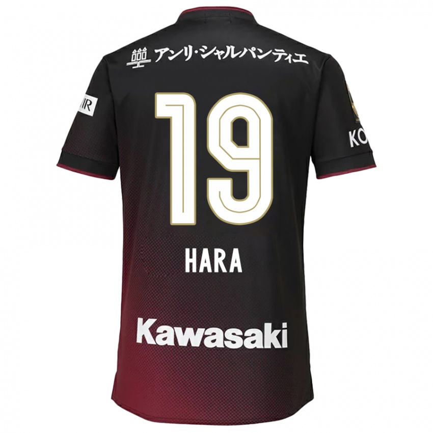 Uomo Maglia Sota Hara #19 Nero Rosso Kit Gara Home 2024/25 Maglietta