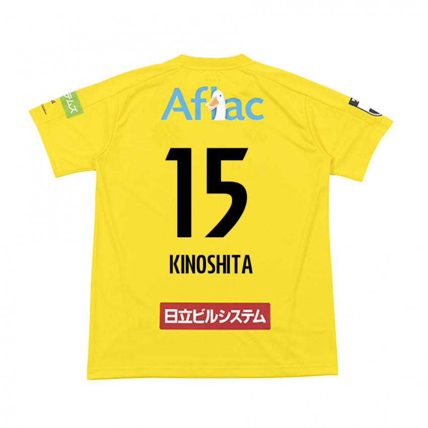 Uomo Maglia Kosuke Kinoshita #15 Giallo Nero Kit Gara Home 2024/25 Maglietta