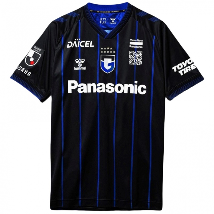 Uomo Maglia Rikuto Ando #22 Nero Blu Kit Gara Home 2024/25 Maglietta