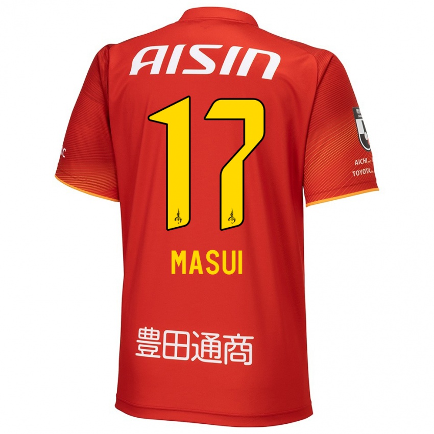 Uomo Maglia Ken Masui #17 Rosso Bianco Giallo Kit Gara Home 2024/25 Maglietta