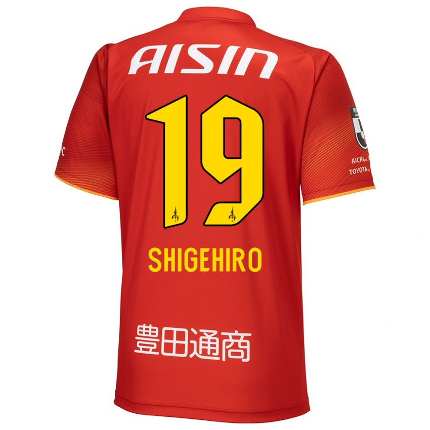 Uomo Maglia Takuya Shigehiro #19 Rosso Bianco Giallo Kit Gara Home 2024/25 Maglietta