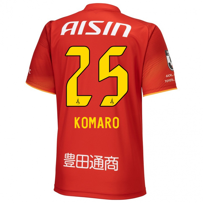 Uomo Maglia Shuta Komaro #25 Rosso Bianco Giallo Kit Gara Home 2024/25 Maglietta