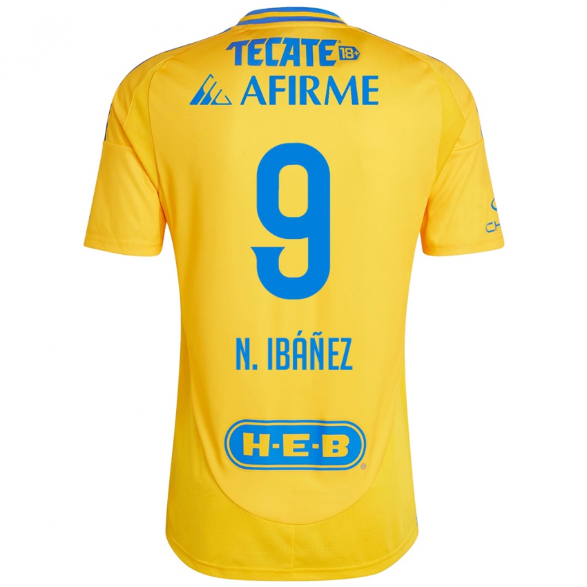 Uomo Maglia Nicolás Ibáñez #9 Oro Giallo Kit Gara Home 2024/25 Maglietta