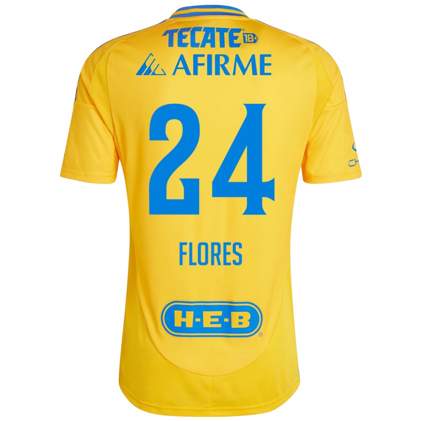 Uomo Maglia Marcelo Flores #24 Oro Giallo Kit Gara Home 2024/25 Maglietta