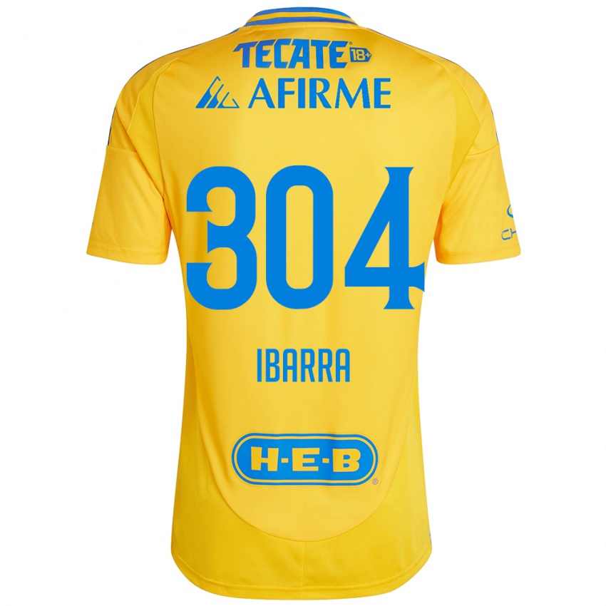 Uomo Maglia Luis Ibarra #304 Oro Giallo Kit Gara Home 2024/25 Maglietta