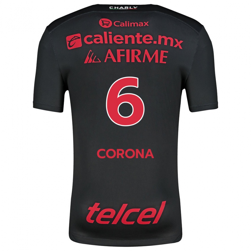 Uomo Maglia Joe Corona #6 Nero Rosso Kit Gara Home 2024/25 Maglietta