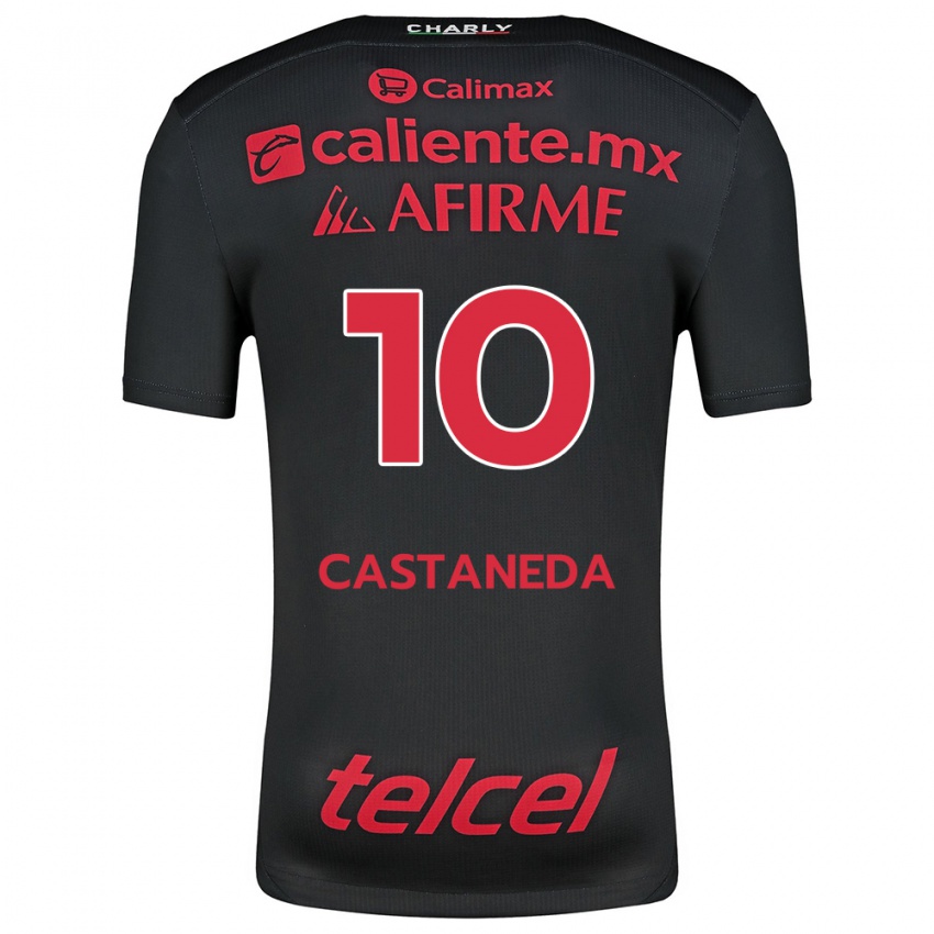 Uomo Maglia Kevin Castañeda #10 Nero Rosso Kit Gara Home 2024/25 Maglietta