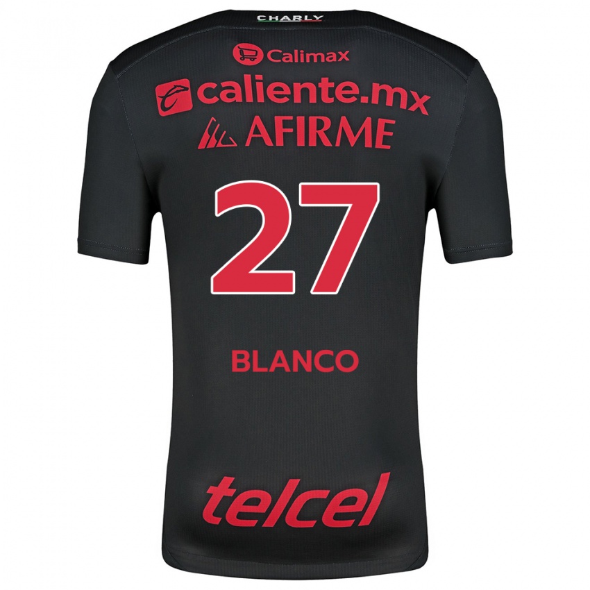 Uomo Maglia Domingo Blanco #27 Nero Rosso Kit Gara Home 2024/25 Maglietta