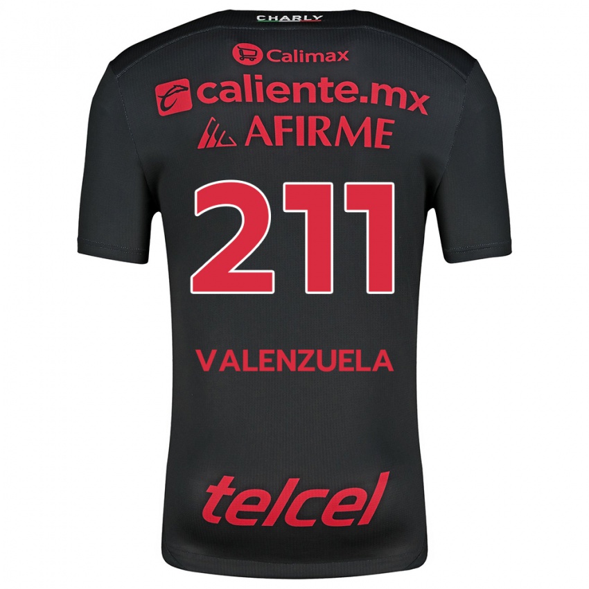 Uomo Maglia Aldieri Valenzuela #211 Nero Rosso Kit Gara Home 2024/25 Maglietta