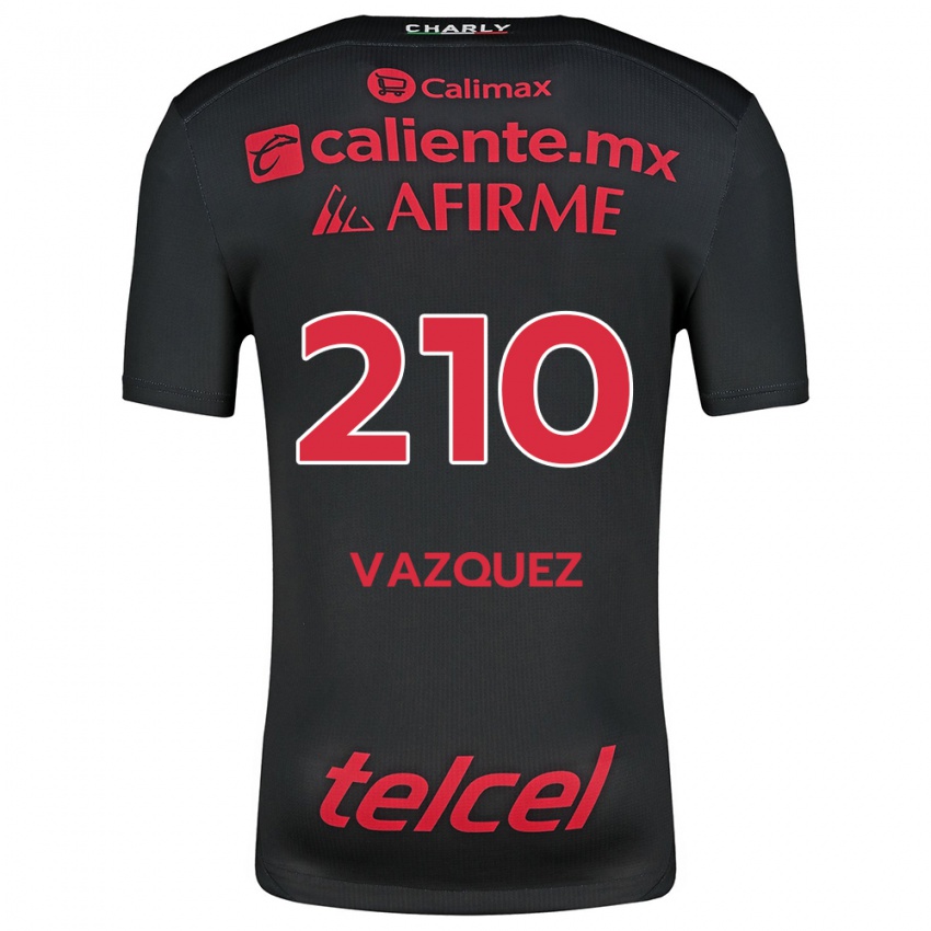 Uomo Maglia Daniel Vázquez #210 Nero Rosso Kit Gara Home 2024/25 Maglietta