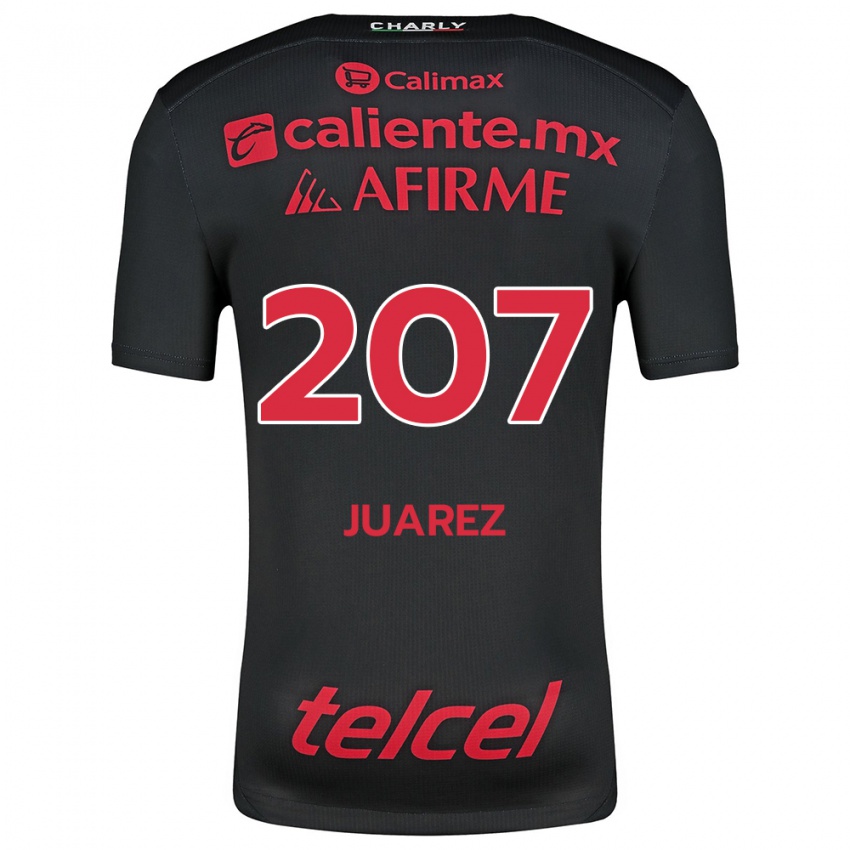 Uomo Maglia José Juárez #207 Nero Rosso Kit Gara Home 2024/25 Maglietta