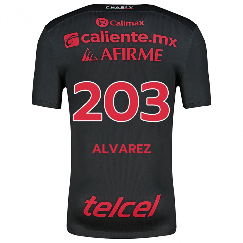 Uomo Maglia Jaime Álvarez #203 Nero Rosso Kit Gara Home 2024/25 Maglietta