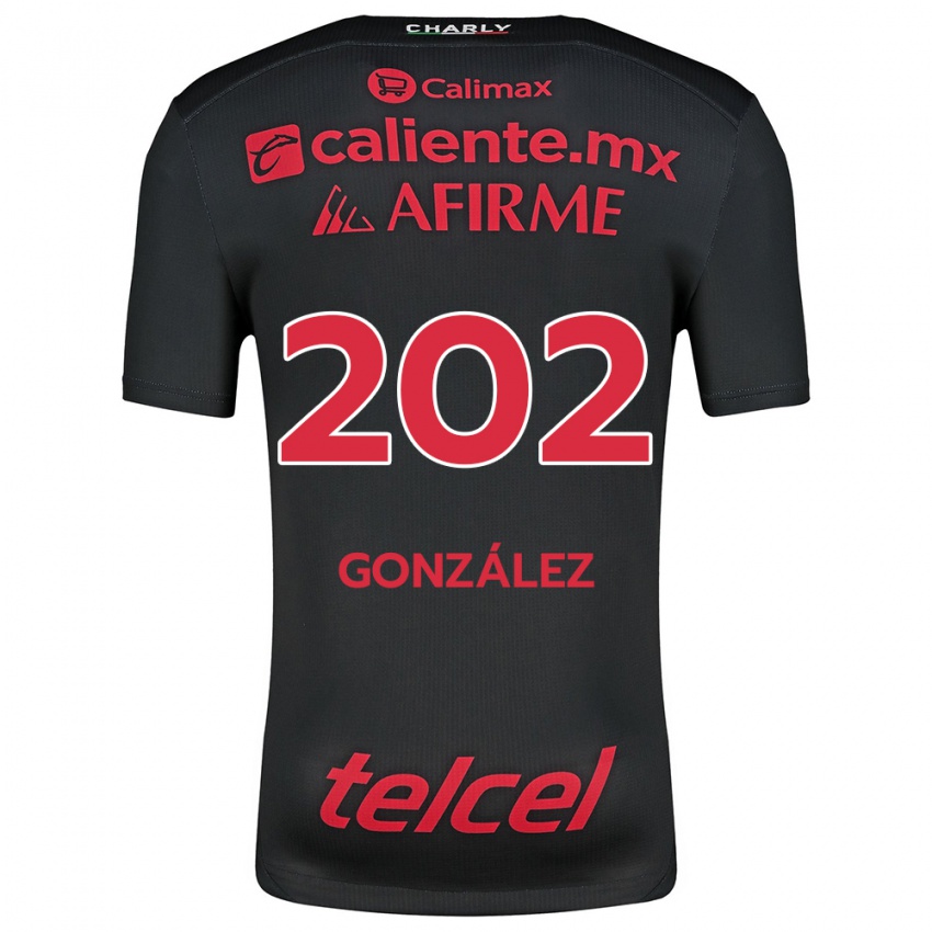 Uomo Maglia Joban González #202 Nero Rosso Kit Gara Home 2024/25 Maglietta