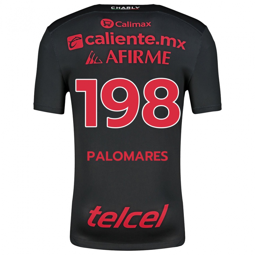 Uomo Maglia Ramón Palomares #198 Nero Rosso Kit Gara Home 2024/25 Maglietta