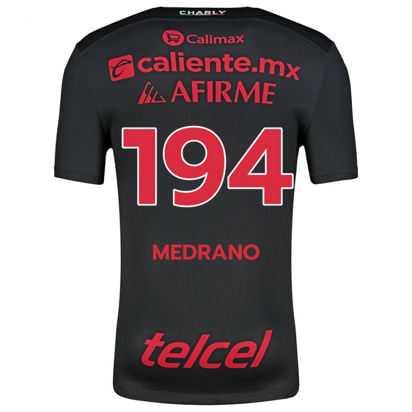 Uomo Maglia Luis Medrano #194 Nero Rosso Kit Gara Home 2024/25 Maglietta