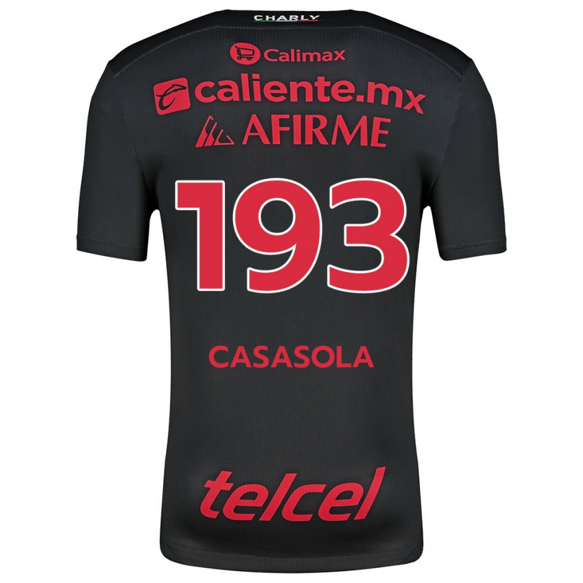 Uomo Maglia Axel Casasola #193 Nero Rosso Kit Gara Home 2024/25 Maglietta