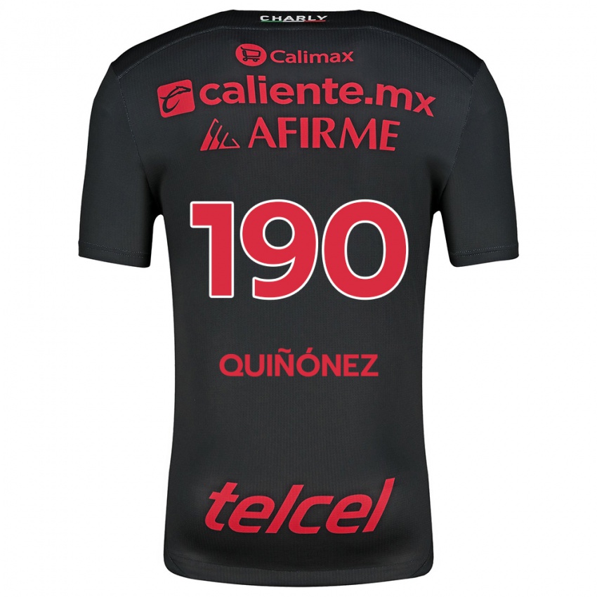 Uomo Maglia Martín Quiñónez #190 Nero Rosso Kit Gara Home 2024/25 Maglietta