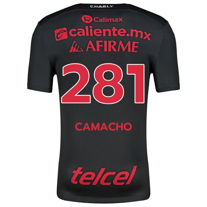 Uomo Maglia Javier Camacho #281 Nero Rosso Kit Gara Home 2024/25 Maglietta