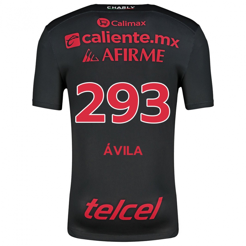 Uomo Maglia Daniel Ávila #293 Nero Rosso Kit Gara Home 2024/25 Maglietta