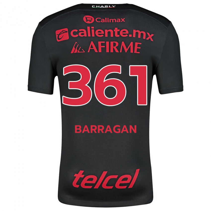 Uomo Maglia Jesús Barragán #361 Nero Rosso Kit Gara Home 2024/25 Maglietta