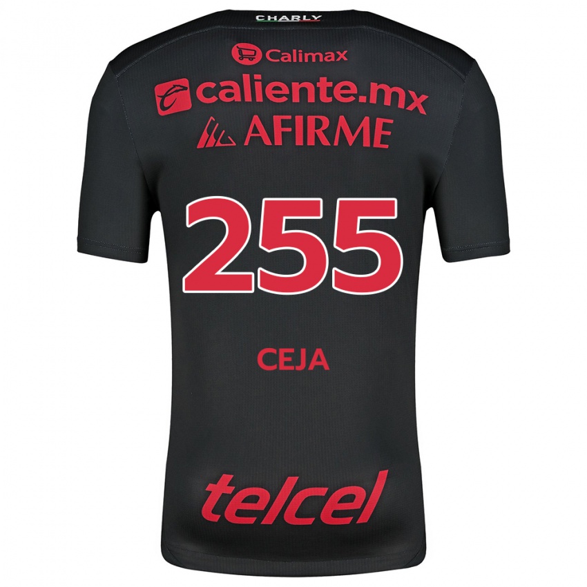 Uomo Maglia Julio Ceja #255 Nero Rosso Kit Gara Home 2024/25 Maglietta