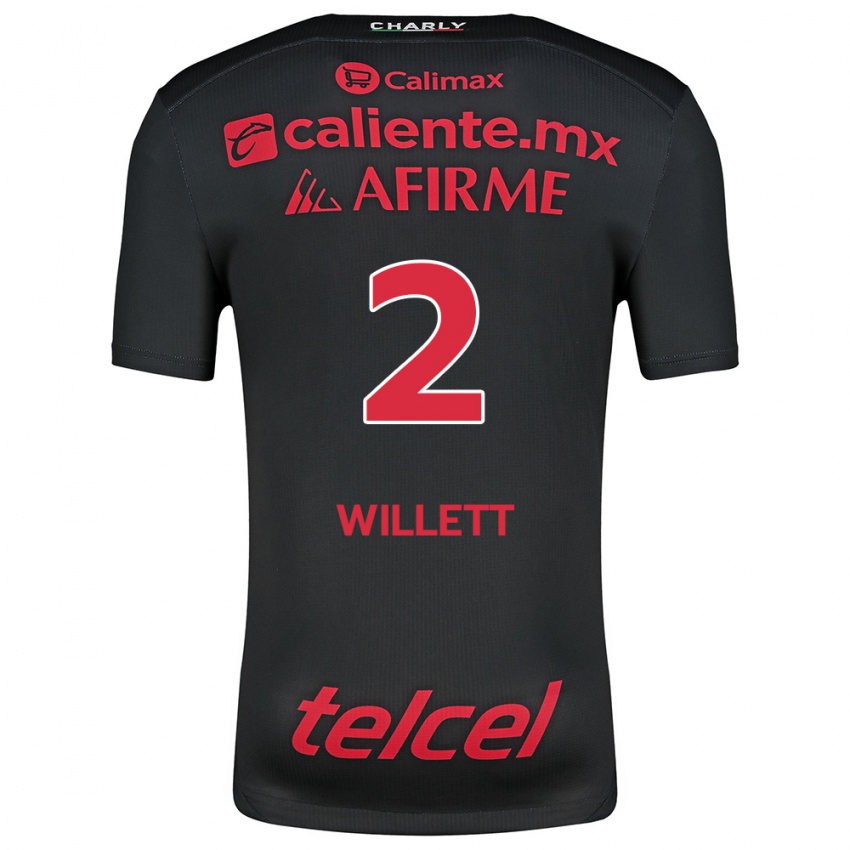 Uomo Maglia Adyson Willett #2 Nero Rosso Kit Gara Home 2024/25 Maglietta