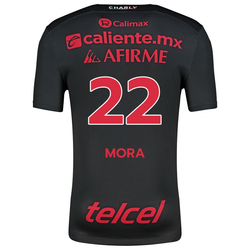 Uomo Maglia Bianca Mora #22 Nero Rosso Kit Gara Home 2024/25 Maglietta