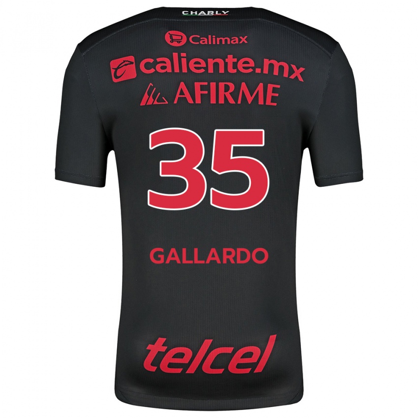 Uomo Maglia Gloriaisabel Gallardo #35 Nero Rosso Kit Gara Home 2024/25 Maglietta