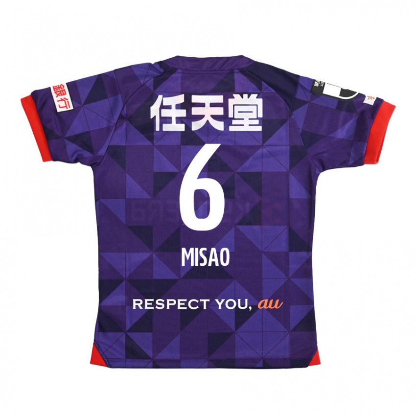 Uomo Maglia Yuto Misao #6 Viola Bianco Kit Gara Home 2024/25 Maglietta