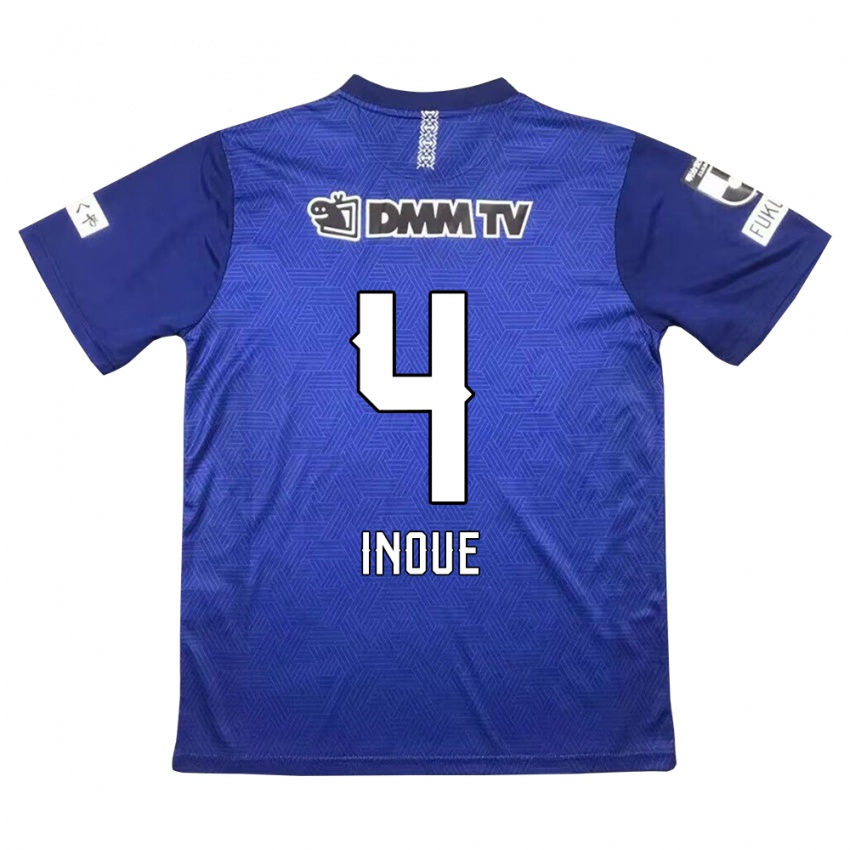 Uomo Maglia Seiya Inoue #4 Blu Scuro Kit Gara Home 2024/25 Maglietta